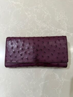 Purple Ostrich Women’s Wallet - Elegant Clutch Style